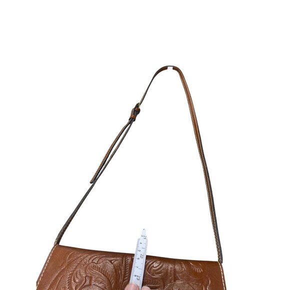 Patricia Nash Womans Brown Vintage Tooled Leather Crossbody Adjustable Shoulder - Picture 5 of 15